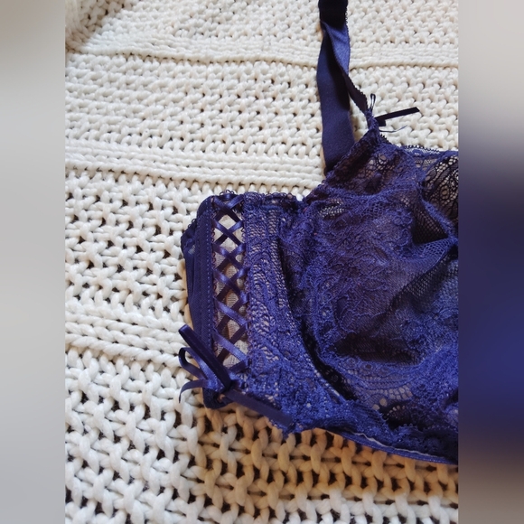 2 For 30$ Adore Me Deep Purple Lace Bra 40DD - Picture 2 of 4